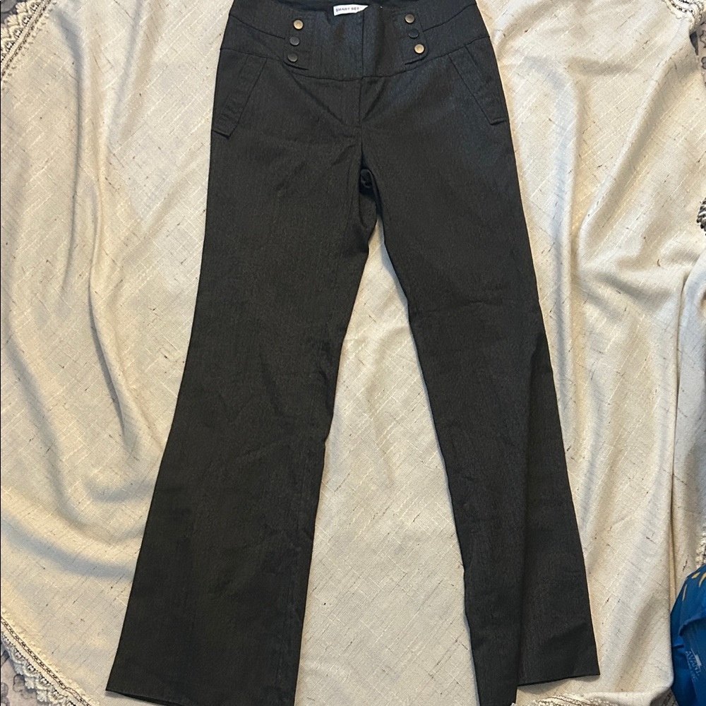 Smart Set Charcoal Herringbone Pants